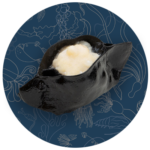 raviolo nero di seppia gamberi